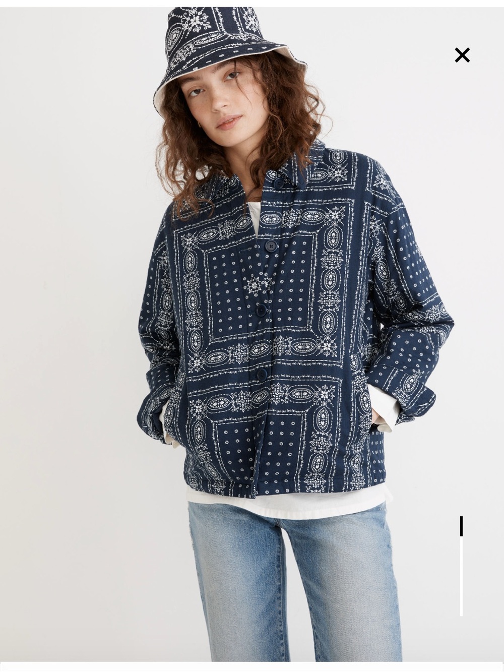 Madewell Padded Chore Jacket in Vintage Bandana size M - Picture 9 of 12
